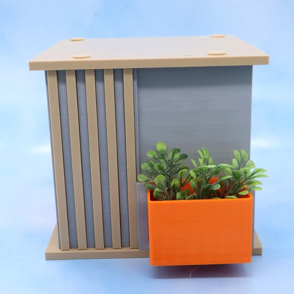 Mid Century Modern Birdhouse With Planter Attachment & Mounting Bracket Retro - Picture 3 of 8